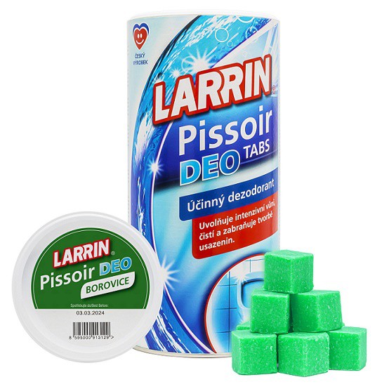 Larrin Pissoar deo Les 900g tuba | Čistící, dezinf.prostř., dezodoranty - Přípravky na WC - Závěsy na WC a pissoárové kostky